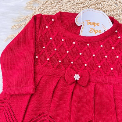 Vestido Princesa Com Meia Calca - Vermelho