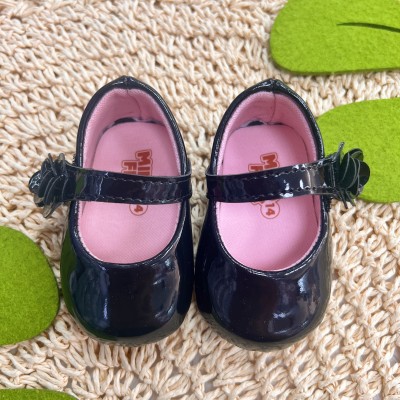 Sapato Boneca - Preto com Flor Lateral