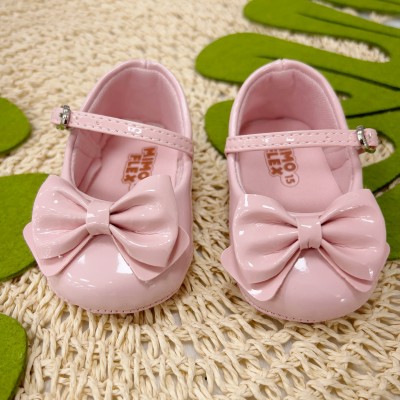 Sapato Boneca - Rosa com Laço Frontal