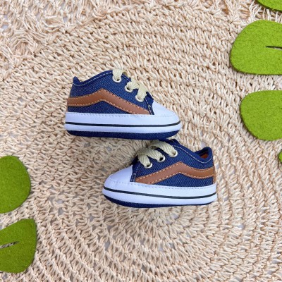 Tenis Street com Cadarço - Azul Jeans e Marrom