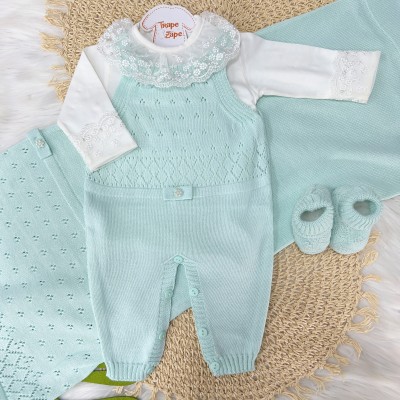 Saída de Maternidade Taylor Perolada - Verde Água