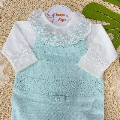 Saída de Maternidade Taylor Perolada - Verde Água