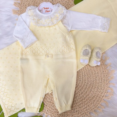Saída de Maternidade Taylor Perolada - Amarelo