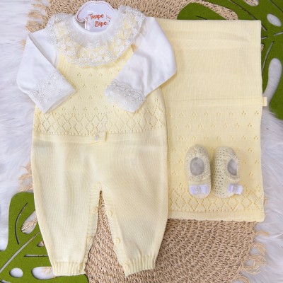 Saída de Maternidade Taylor Perolada - Amarelo