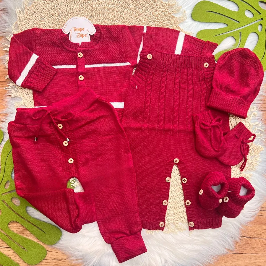 Kit Algodão Doce - Vermelho com Branco