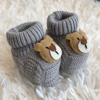 Sapatinho de linha Ursinho Cinza Plix Sapatinho de linha Ursinho Cinza Plix