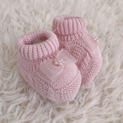 Sapatinho de linha Laço cetim Rosa Plix